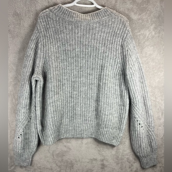 GAP XL Extra Large Wool Blend Sweater Brushed Pointe Heather Gray - Picture 10 of 16